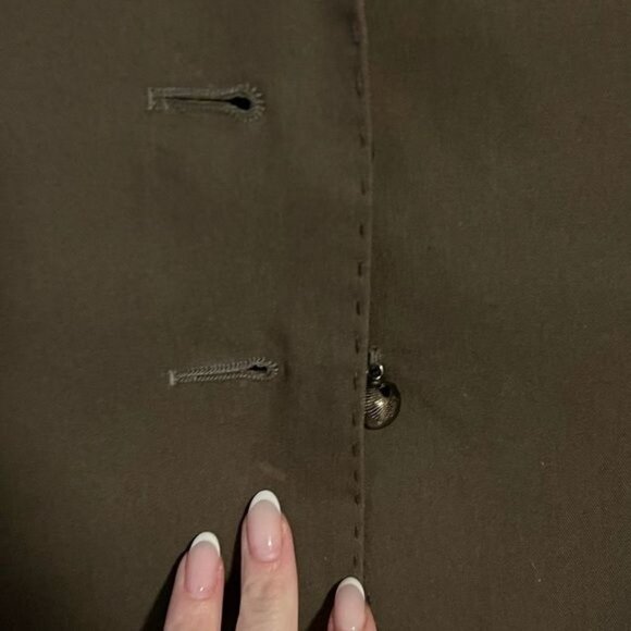 MOSCHINO Brown Blazer Jacket With Ruffled Sleeve Size US 10 - Picture 8 of 16